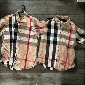 Burberry button up plaid shirts